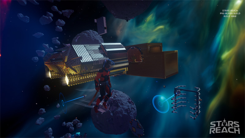 Pre-alpha player built space structure.